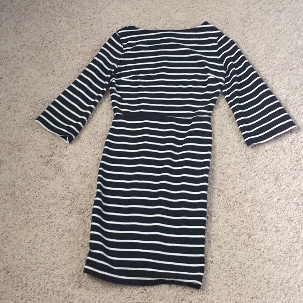 Black and white striped dress